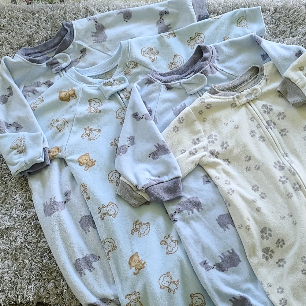Set of 4 Boys Sleep Sacks 0-9 mos